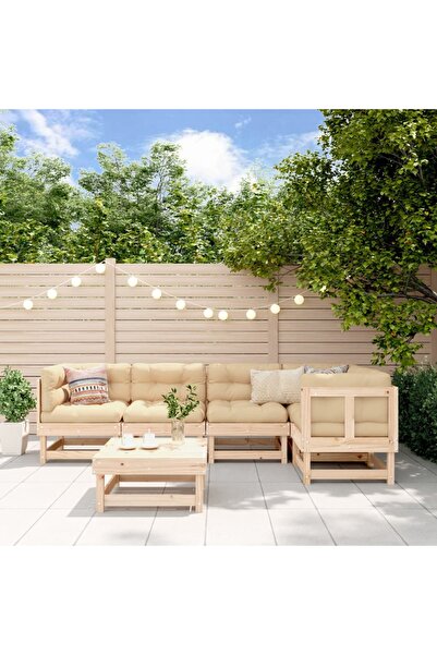vidaxl Set mobilier relexare de gradina, 6 piese, lemn masiv de pin