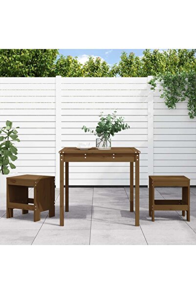 vidaxl Garden bistro set, honey brown, 3 pieces, solid pine wood