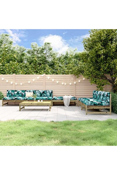 vidaxl Garden furniture set, 6 pieces, treated pine wood