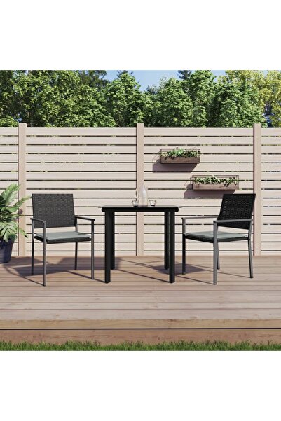 Concept Set mobilier de grădină cu perne, 3 piese, poliratan și oțel