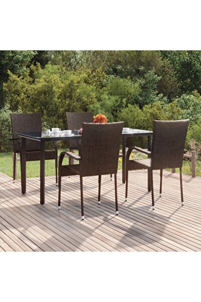 Concept Set mobilier de grădină, 5 piese, maro, poliratan