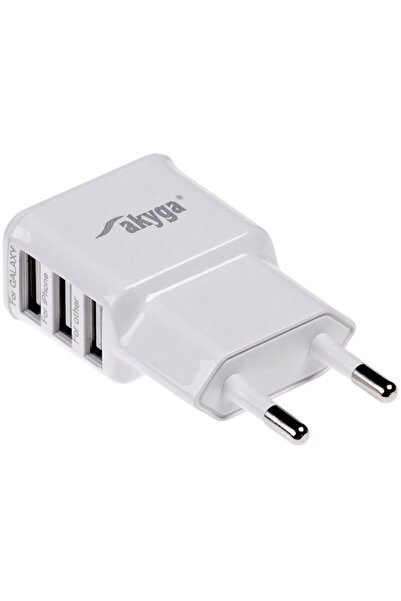 Akyga USB charger AK-CH-05 240V 3100mA 3xUSB white