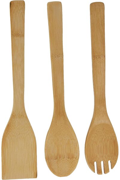 DELCASA 3piece Bamboo Utensils, Multi-Colour, DC1680