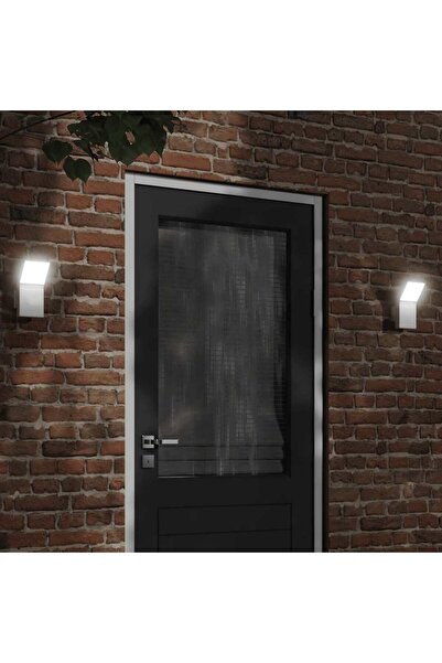 vidaxl Lampi exterioare de perete cu LED 2 buc. alb, aluminiu turnat