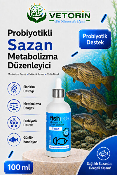 VETORİN Probiyotikli Sazan Sindirim ve Metabolizma Düzenleyici 100 ml Damla F...