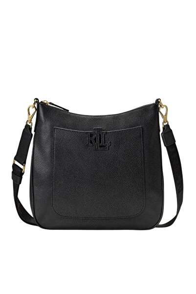 Ralph Lauren Γυναικεία Δερμάτινη Cameryn Τσάντα Χιαστί Μαύρη 431970152001-BLACK