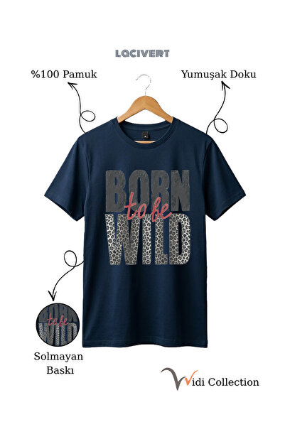 The Baski Tricou Born To Be Wild cu imprimeu leopard, stil streetwear, 100% b...