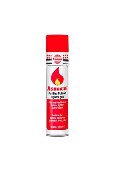 Asmaco Refillable Lighter Gas, 250 ml