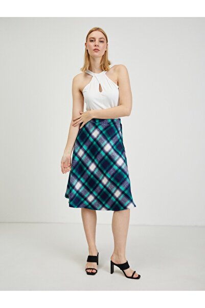 ORSAY Green and blue women's checked skirt