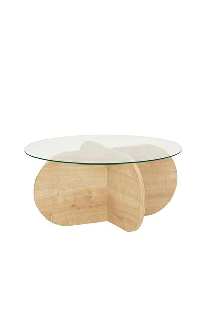 OEM Round Coffee Table 75x75x35 cm – 100% Tempered Glass Top, 18mm Melamine M...