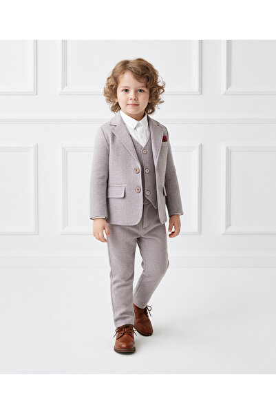Mark & Mia Solid Full Sleeves Party Suit - Grey