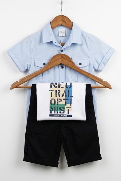 zubi kids Boy's 3-Piece 100% Cotton Set (Ages 2-5)