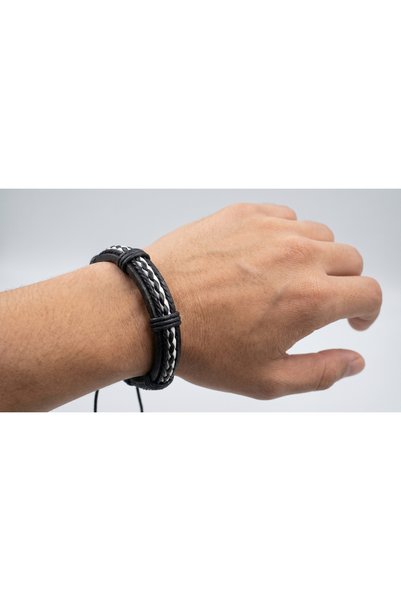 robel Men’s Multi-Layer Braided Bracelet – Adjustable Casual Fashion Wristband