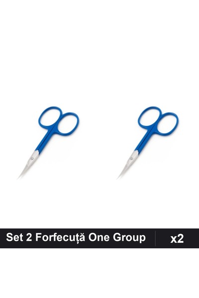 Makeup Set 2 Forfecuță Profesională Cuticule One Group Albastru, Manichiură U...