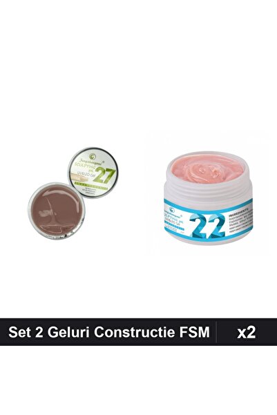 Makeup Set 2 Geluri Constructie UV LED FSM 15g, Nuante 27 și 22, Builder Gel ...