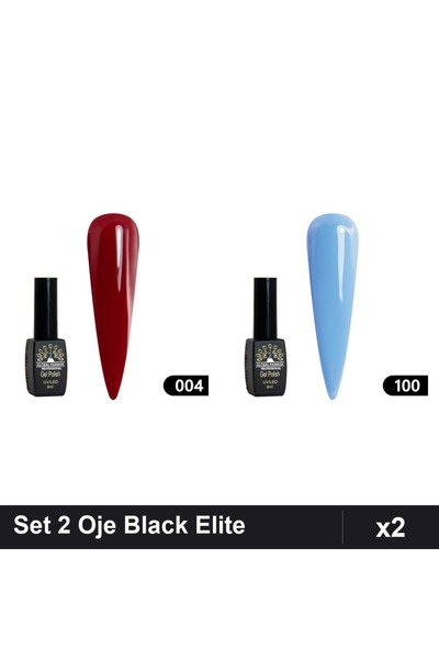 Makeup Set 2 Oje Semipermanente Black Elite 8ml, Nuante 004 100, Manichiura U...