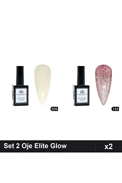 Makeup Set 2 Oje Semipermanente Global Fashion Elite Glow 15ml, Nuante 035 12...