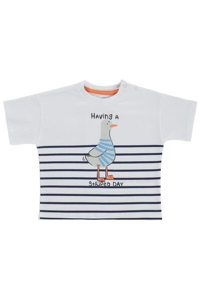 Civil Baby Seagull Printed 3-12 Months T-Shirt - White
