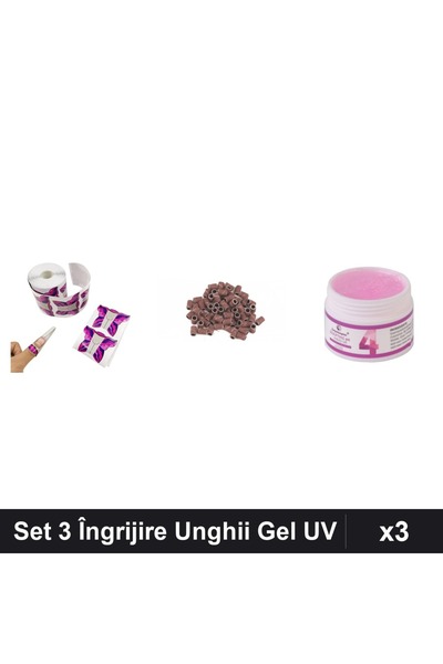 Makeup Set 3 Îngrijire Unghii - Șabloane Fluture, Rezerve Smirghel 120, Gel C...