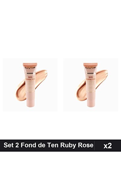 Makeup Set 2 Fonduri de Ten Skin Perfector Foundation Ruby Rose 01, Acoperire...