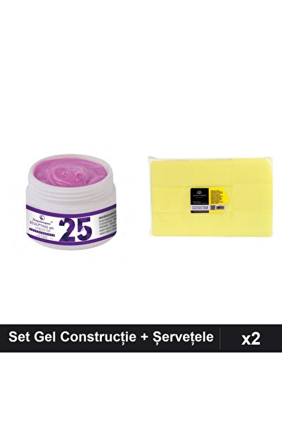 Makeup Set 2 Gel Construcție UV LED FSM 15g + 900 Șervețele Unghii Galben