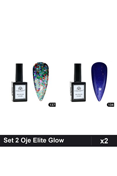 Makeup Set 2 Oje Semipermanente Global Fashion Elite Glow 15ml, Nuante 137 13...