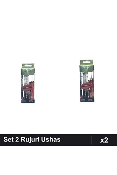 Makeup Set 2 Rujuri + Creioane Ushas, Nuante 16 și 18, Machiaj Buze Profesional