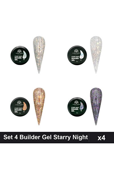 Makeup Set 4 Builder Gel Starry Night 15g, Nuante 01 04 05 06, Constructie Un...