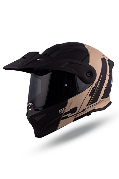 Origine Adventure Cyborg Mat Kum - Siyah Çene Açılır Cross Kask
