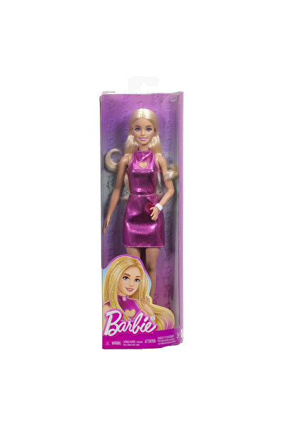 Barbie FASHIONISTAS BLONDE DOLL WITH METALLIC PINK DRESS