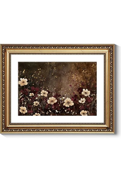 ALAYRA International Premium Autumn Wildflower Canvas Wall Art Gold Frame 40x...