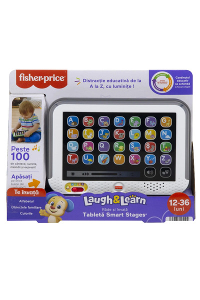 FISHER PRICE LAUGH & LEARN SMART TABLET WITH 3 LEVELS OF ROMANIAN LANGUAGE DE...