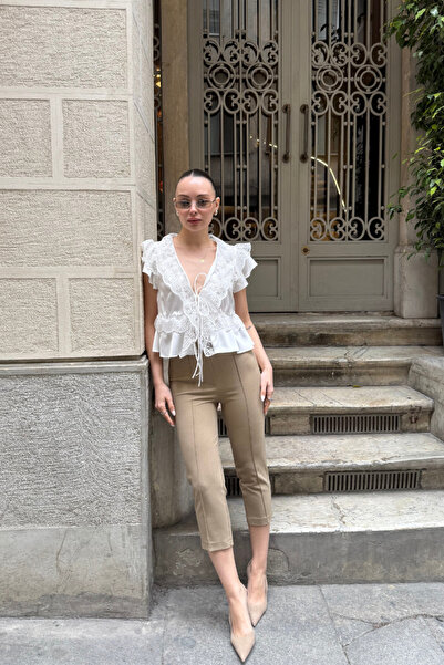 thelowely Lace Satin Blouse