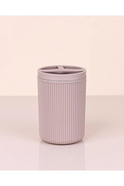 Generic Brand Striped Round Toothbrush Holder