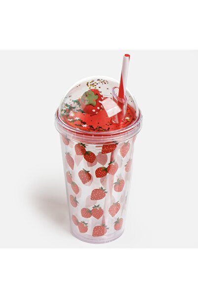 Zumzeria Pahar de plastic cu capac și pai 470ml