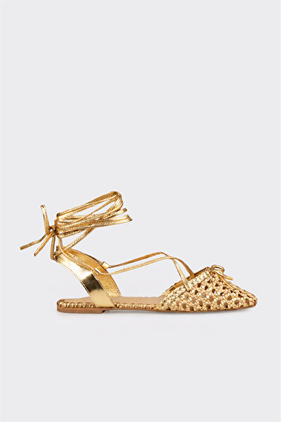 Elle Shoes Gold Deri Kadın Günlük Ayakkabı