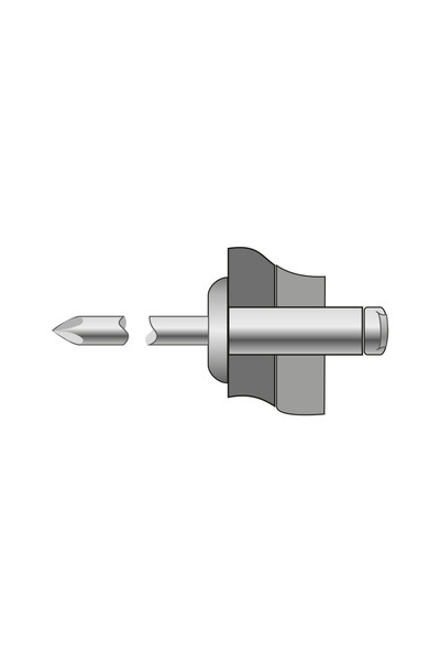 BRALO Set 500 x Pop-nituri Cap Bombat Aluminiu / Aluminiu-4.8 X 12