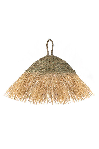 OEM Decorative Lamp made of Straw with Raffia Leaves Ø30cm