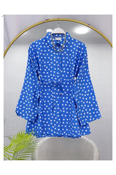 YEDİLALE Benekli̇ Hidden Button Belted Tunic
