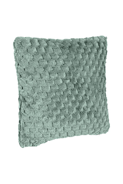 Zumzeria Pernă decorativă de iarnă din blană artificială verde mentă cu model...