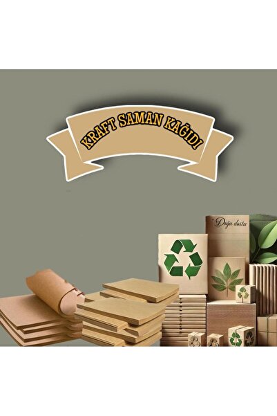 Orbak Kağıt A4 Kraft Saman Kağıdı Paketleme Hobi Etiket Kağıdı 125 Gram 10 Adet