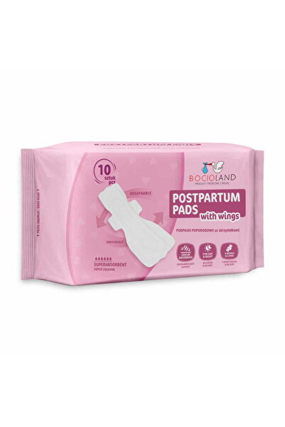 Bocioland Tampoane absorbante postnatale, Bocioland, Ultra moi, 6 straturi, L, 10 buc