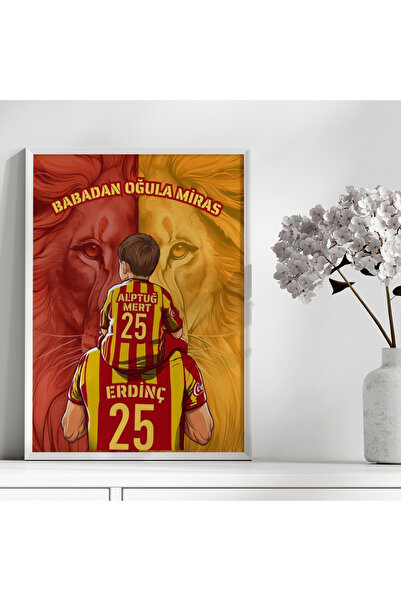 CKA Tasarım Kişiye Özel Babadan Oğula Miras Taraftar Temalı Baba Oğul Tablo S...