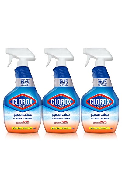 Clorox 3 علب كلوركس | بخاخ منظف المطبخ بدون مبيض ( برتقالي ) - 750 مل
