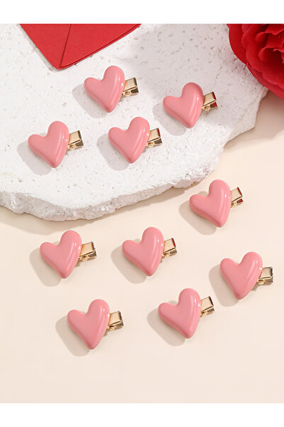 Take Two By Styli Pack of 10 - Pink Heart Hair Clips