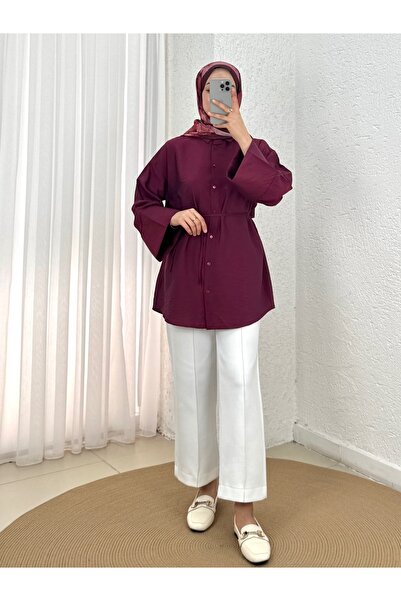 Holehola Nubira Wrinkled Lilyum Shirt-Çi̇513.2 Claret Red