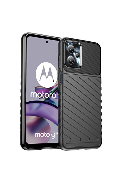 Hurtel THUNDER CASE Husă tip armură din silicon pentru MOTOROLA MOTO G13, Negru