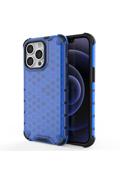 Hurtel Husă tip fagure, armată, cu bumper din TPU pentru iPhone 13 Pro, albastru