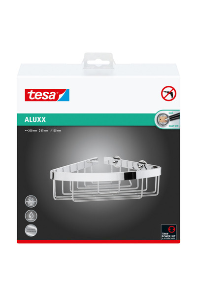 Tesa Stainless Steel Corner Shower Shelf, Adhesive Mount, No Mounting Kit Inc...