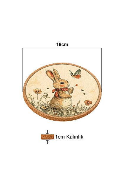 iyi fikirler Sevimli Tavşan Mantar Nihale Tencere Tava Altlığı 19cm Çapında 1cm Kalınlığında